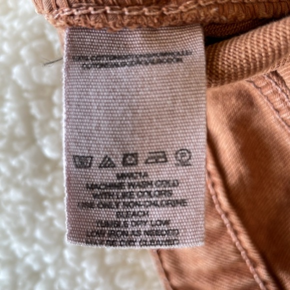 We The Free Tan Denim Jean Skirt Distressed Button Up Size 29 - Picture 6 of 6